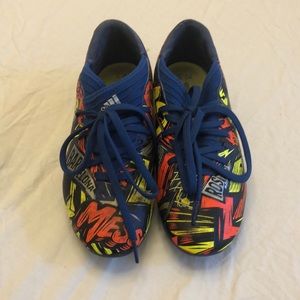Boy's Cleats Size 3.5 Blue Orange Yellow